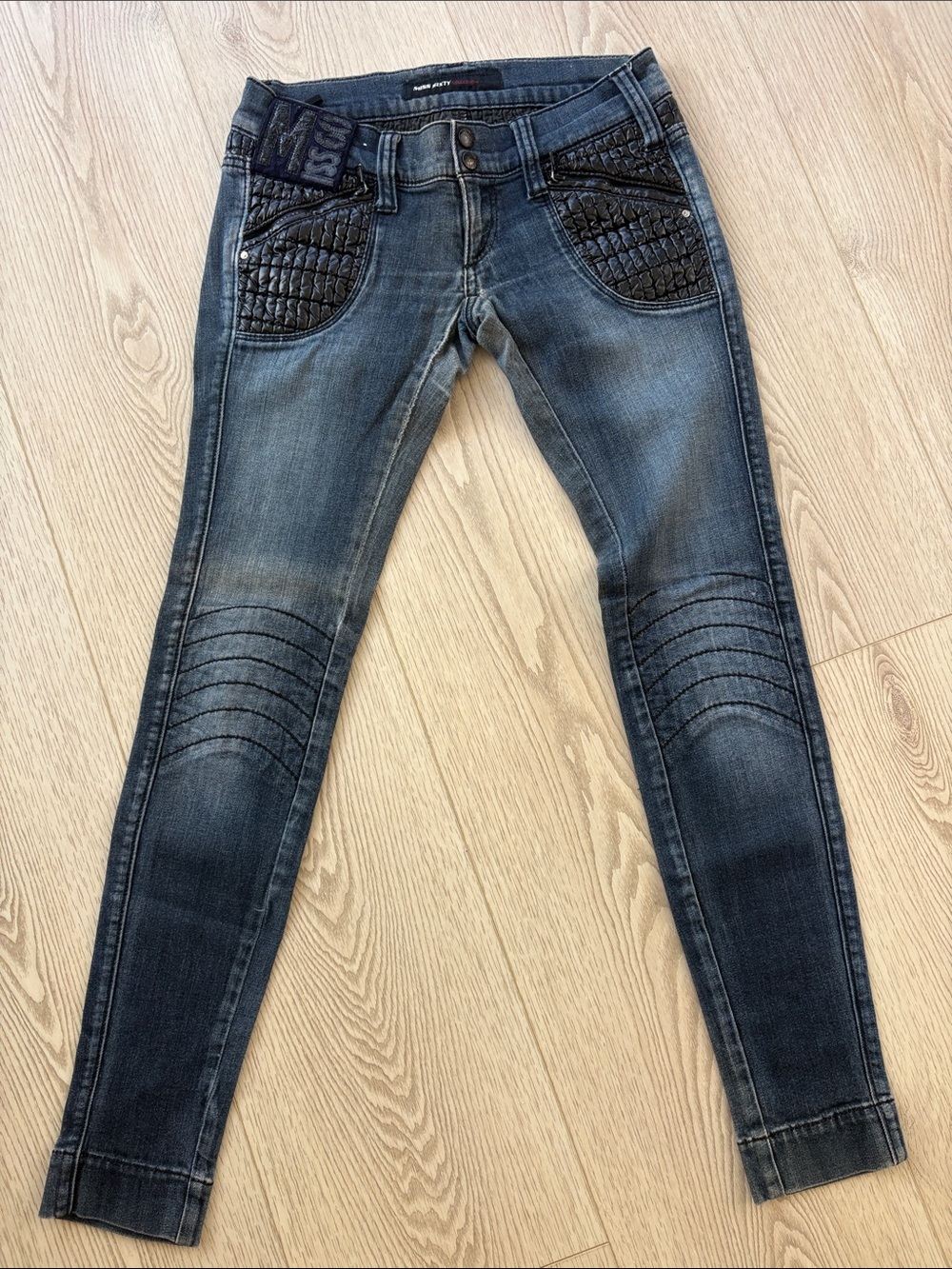 Miss Sixty Dark Blue Skinny Jeans with Quilted Pocket Detail
